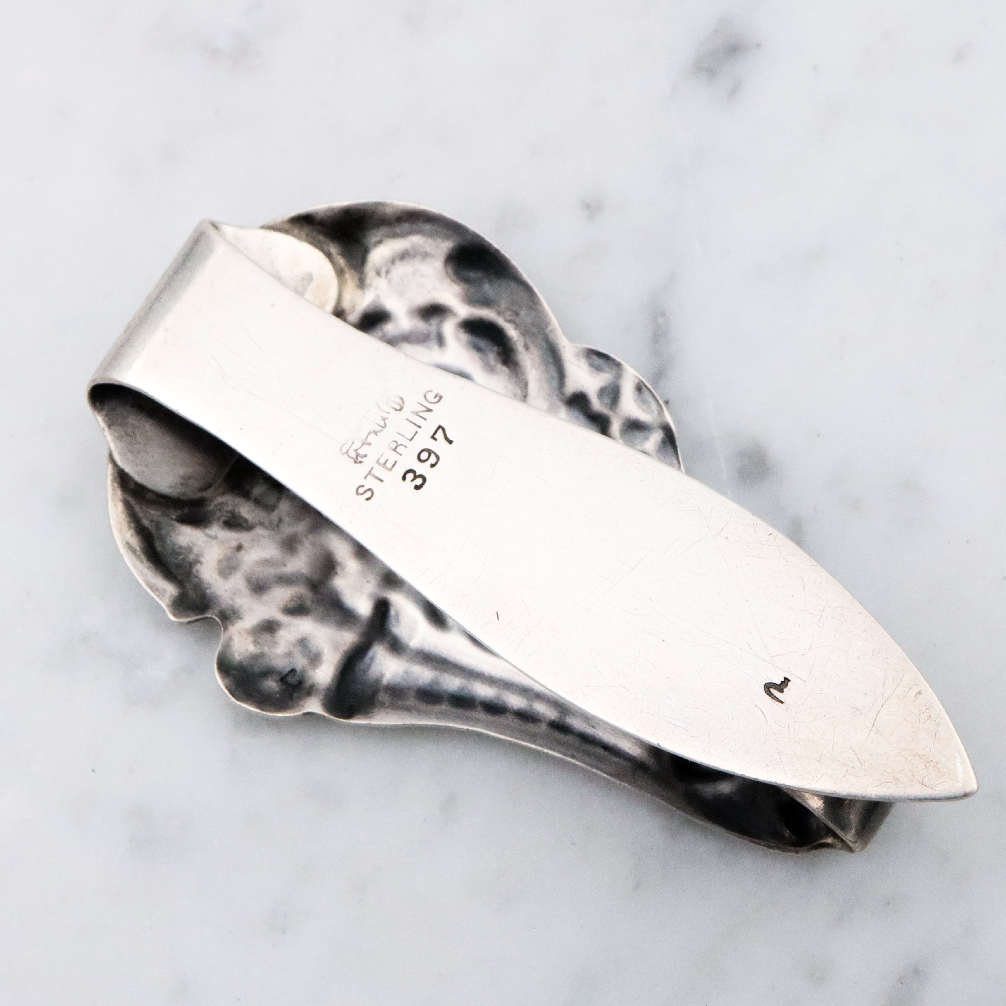 Antique Gorham sterling cornucopia chatelaine clip